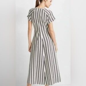 Club Monaco Black and White Striped Midi Dress